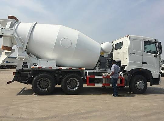 Image of a concrete mixer truck.